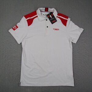 Racing Spirit Toyota TRD Shirt Mens Small White Tecno Pique Polo NWT